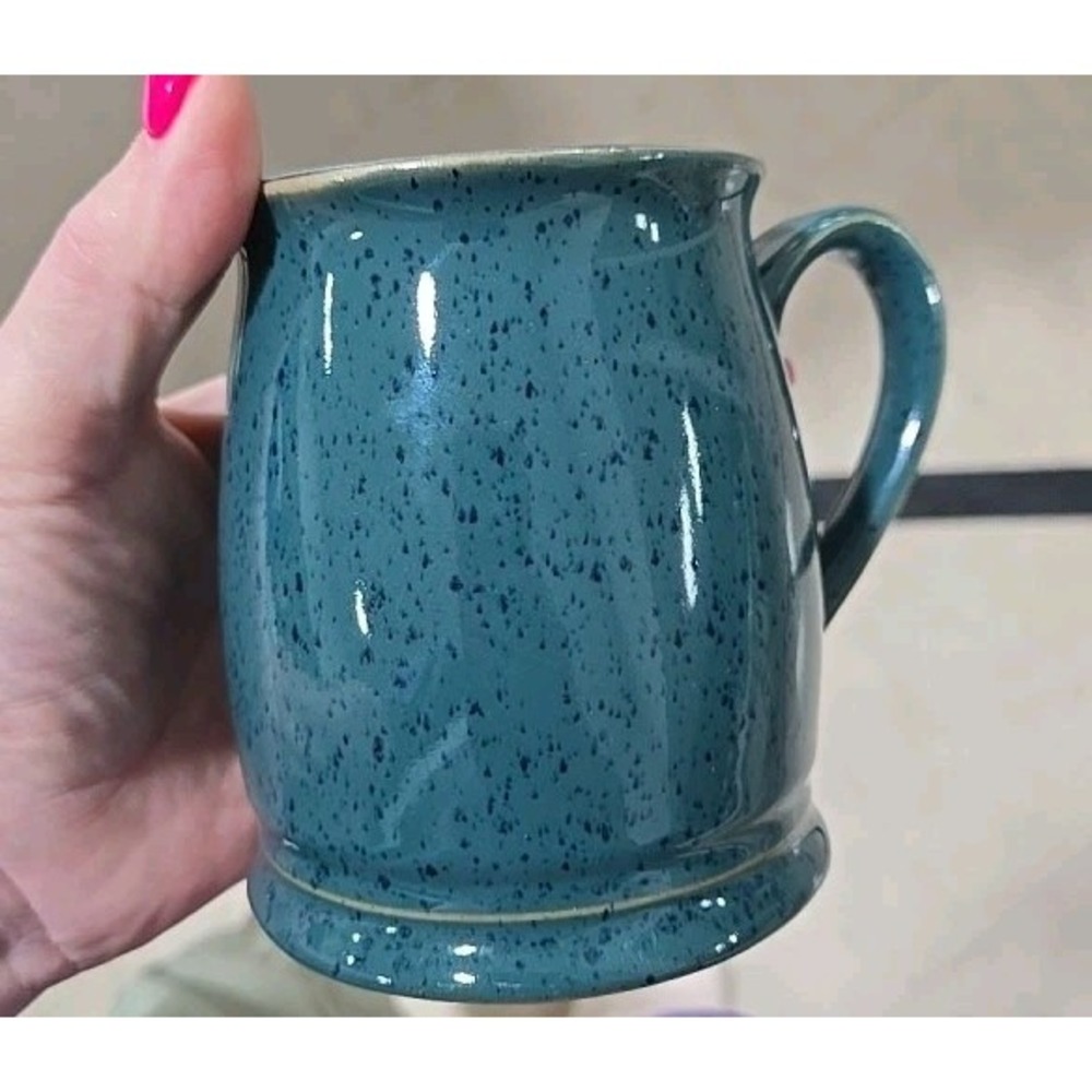Denby England HARLIQUIN BLUE /GREEN - TUDOR MUG 4".  EUC!  NO CHIPS OR CRACKS!!